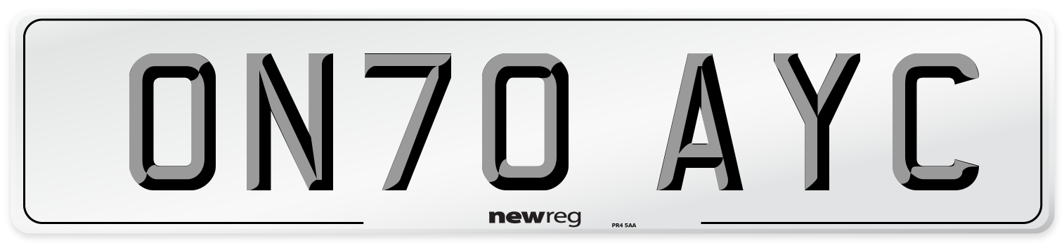ON70 AYC Number Plate from New Reg